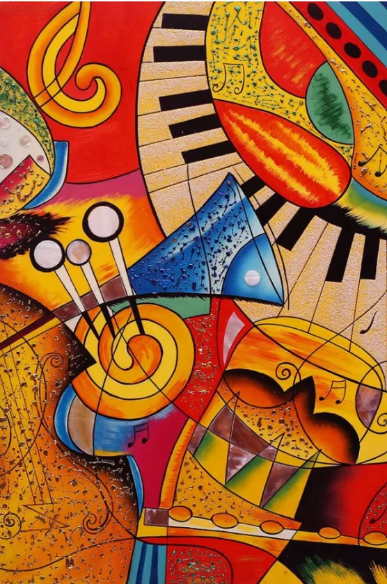 Tranh sơn mài lập thể đàn Piano