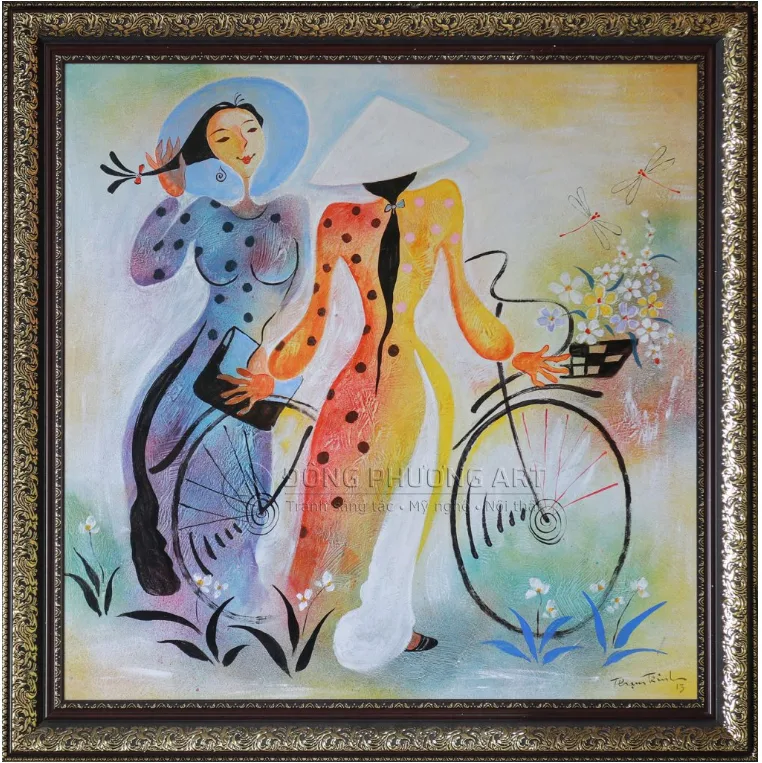 Tranh sơn dầu Phạm Trinh “Tuổi hồng”